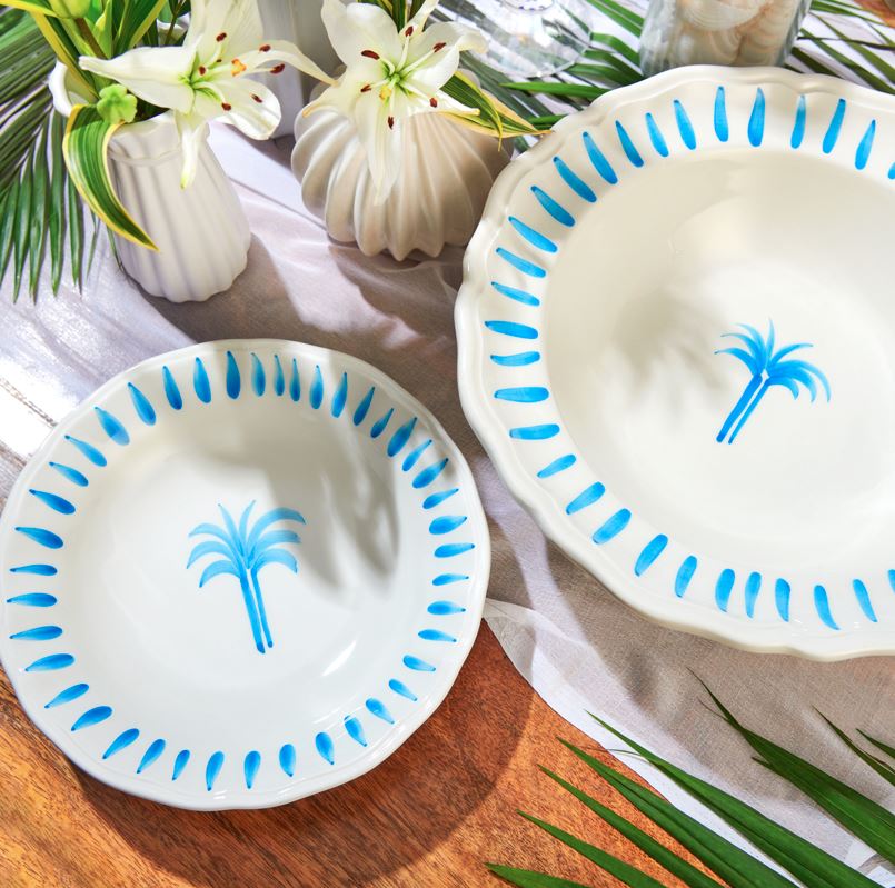 Blue store Beautiful Palm Tree Dinnerware